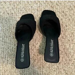 Olivia Miller Quilted Black Kitten Heels